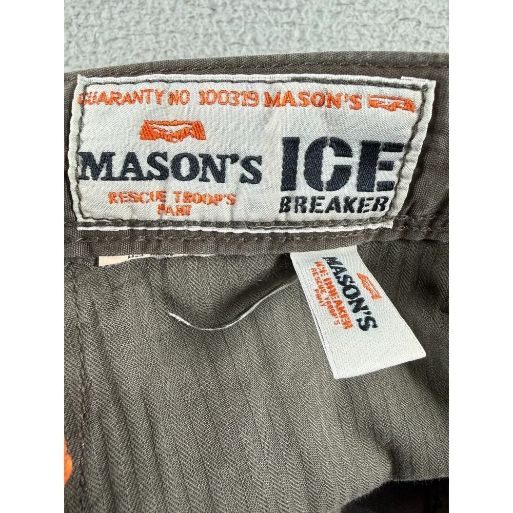 Masons Rescue Troops Ice Breaker Pant Mens size 34x35 Brown FLAWS - See Desc **
